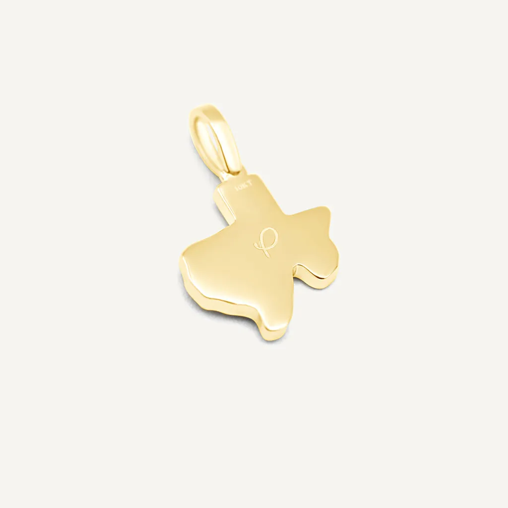 10K Gold Texas State Pendant