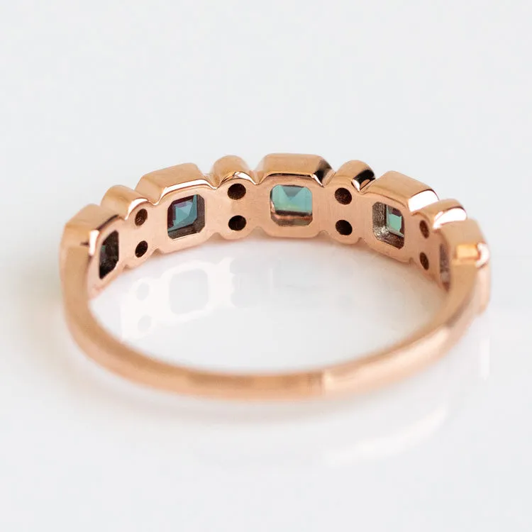 10kt Rose Gold Alexandrite & Black Diamond Juniper Ring