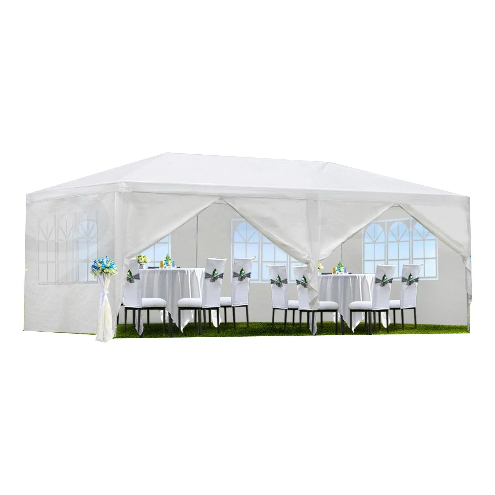 10x20' Wedding Party Canopy Tent Outdoor Gazebo with 6 Removable  Sidewalls