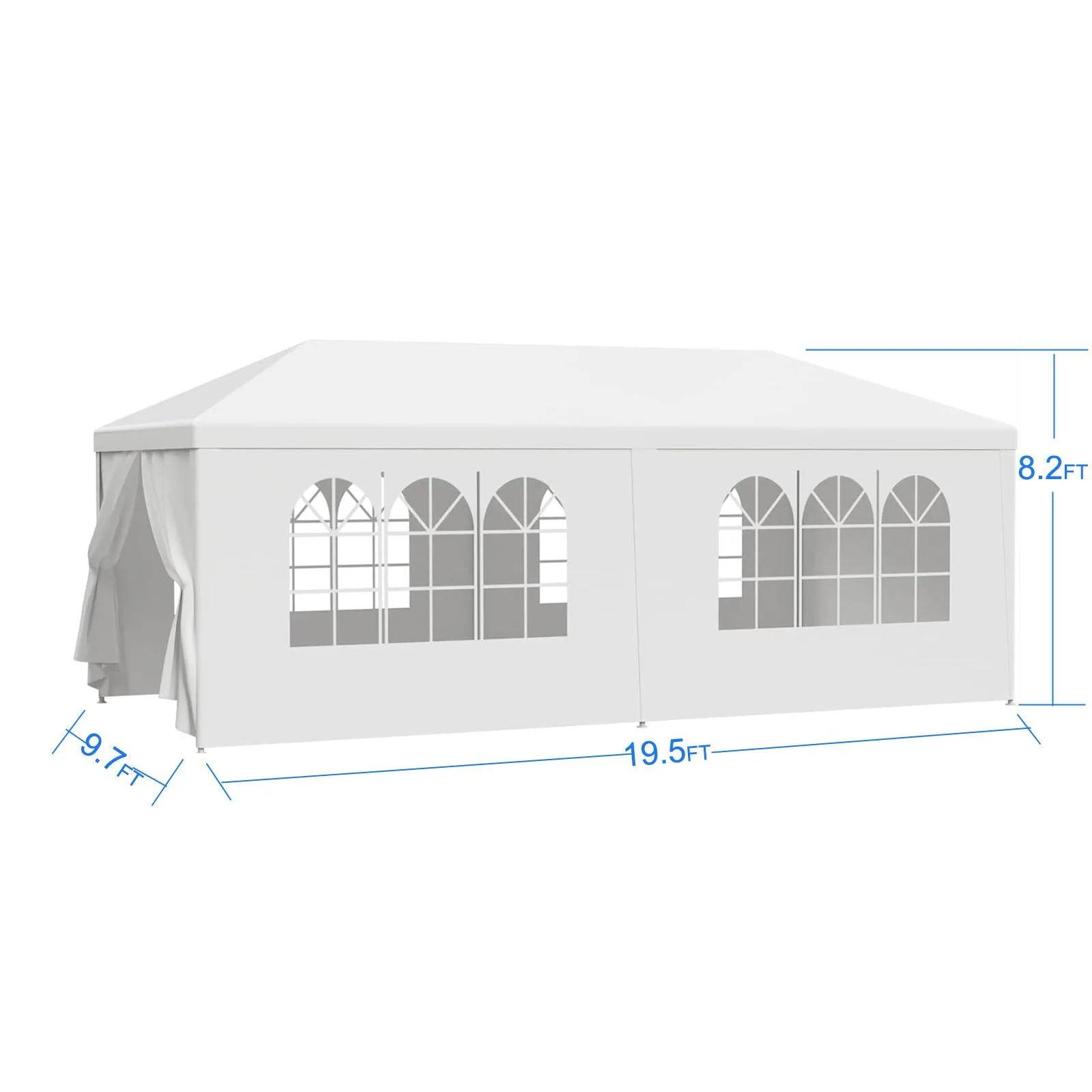 10x20' Wedding Party Canopy Tent Outdoor Gazebo with 6 Removable  Sidewalls