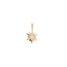 14K SOLID GOLD - BELIEVE STELLAR NAMESAKE CHARM - DIAMOND