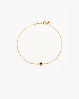 14k Solid Gold Evil Eye Bracelet