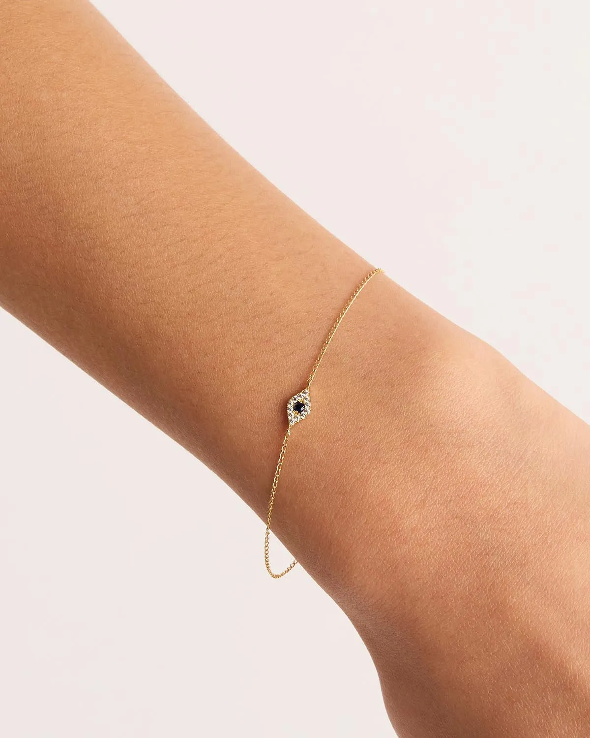 14k Solid Gold Evil Eye Bracelet