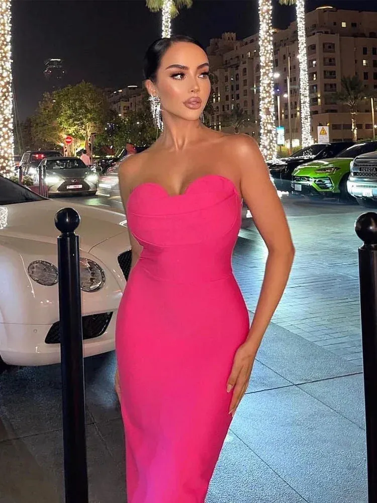 2024 Celebrity Evening Club Party Bodycon Bandage Midi Dress