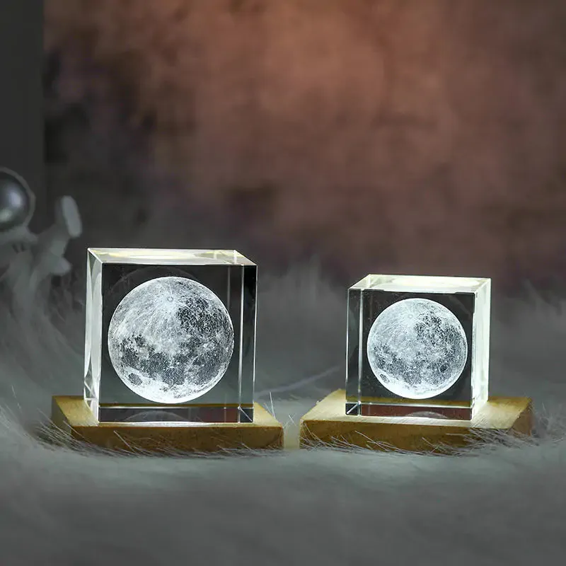 3D Moon Cube LED Light