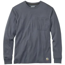 40 Grit Men's Steel Blue Long Sleeve T-Shirt with Pocket