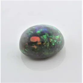 4.67 carat Australian Dark Opal Cabochon Play of Color Green-Orange Blue Tone