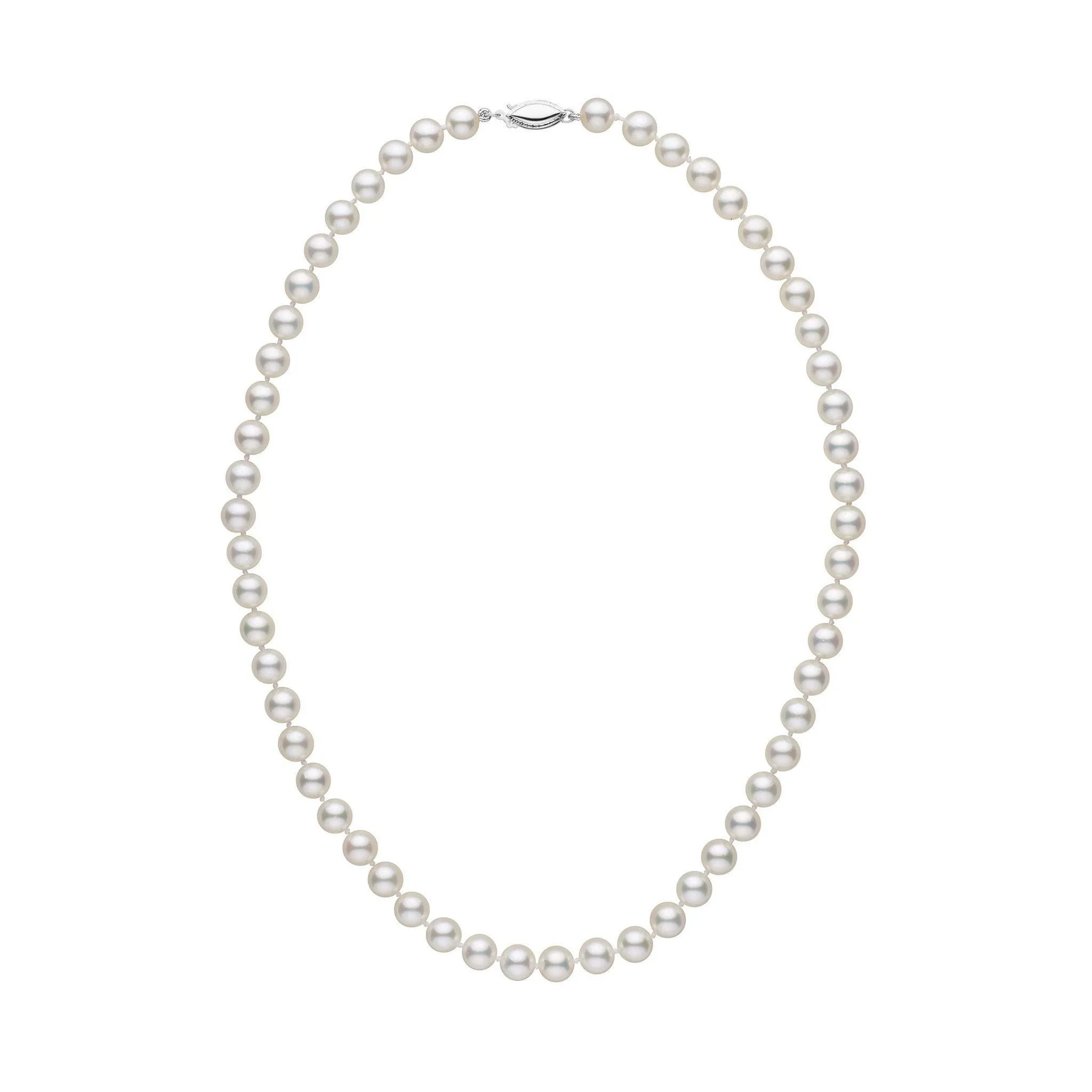 6.0-6.5 mm 16 Inch White Akoya AA  Pearl Necklace