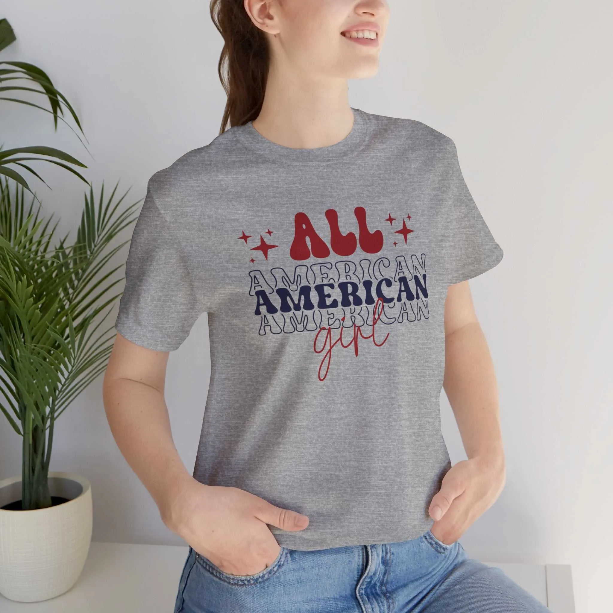 All American Girl America Birthday Independence Day T-Shirt