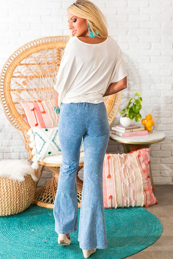 All The Stops Flare Pants In Airy Blue