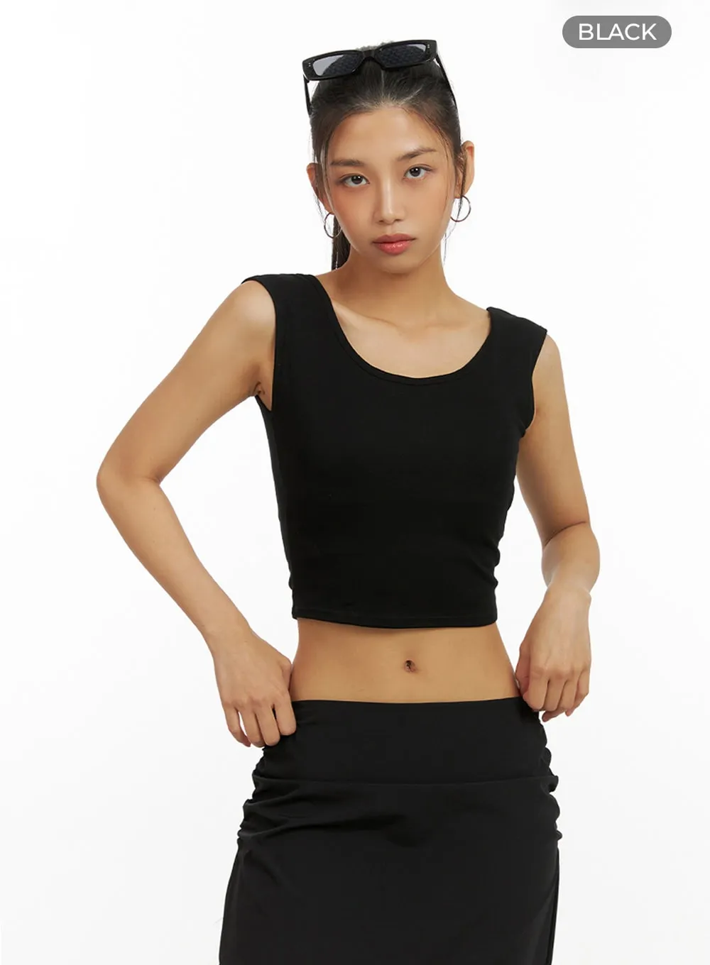 Back Cut Out Crop Top IU412