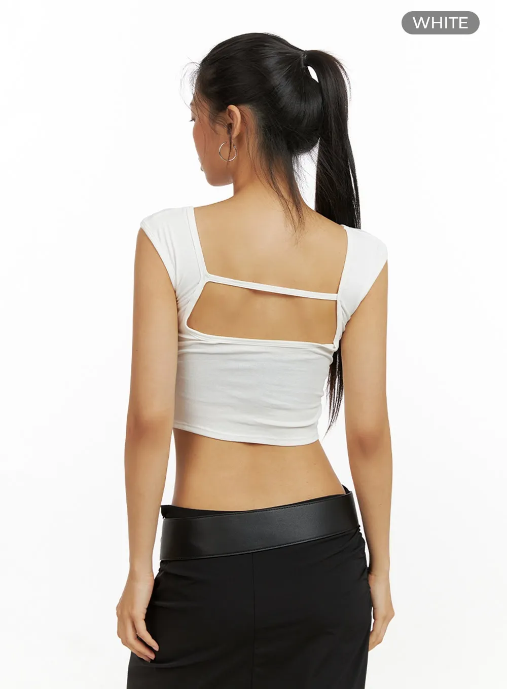 Back Cut Out Crop Top IU412