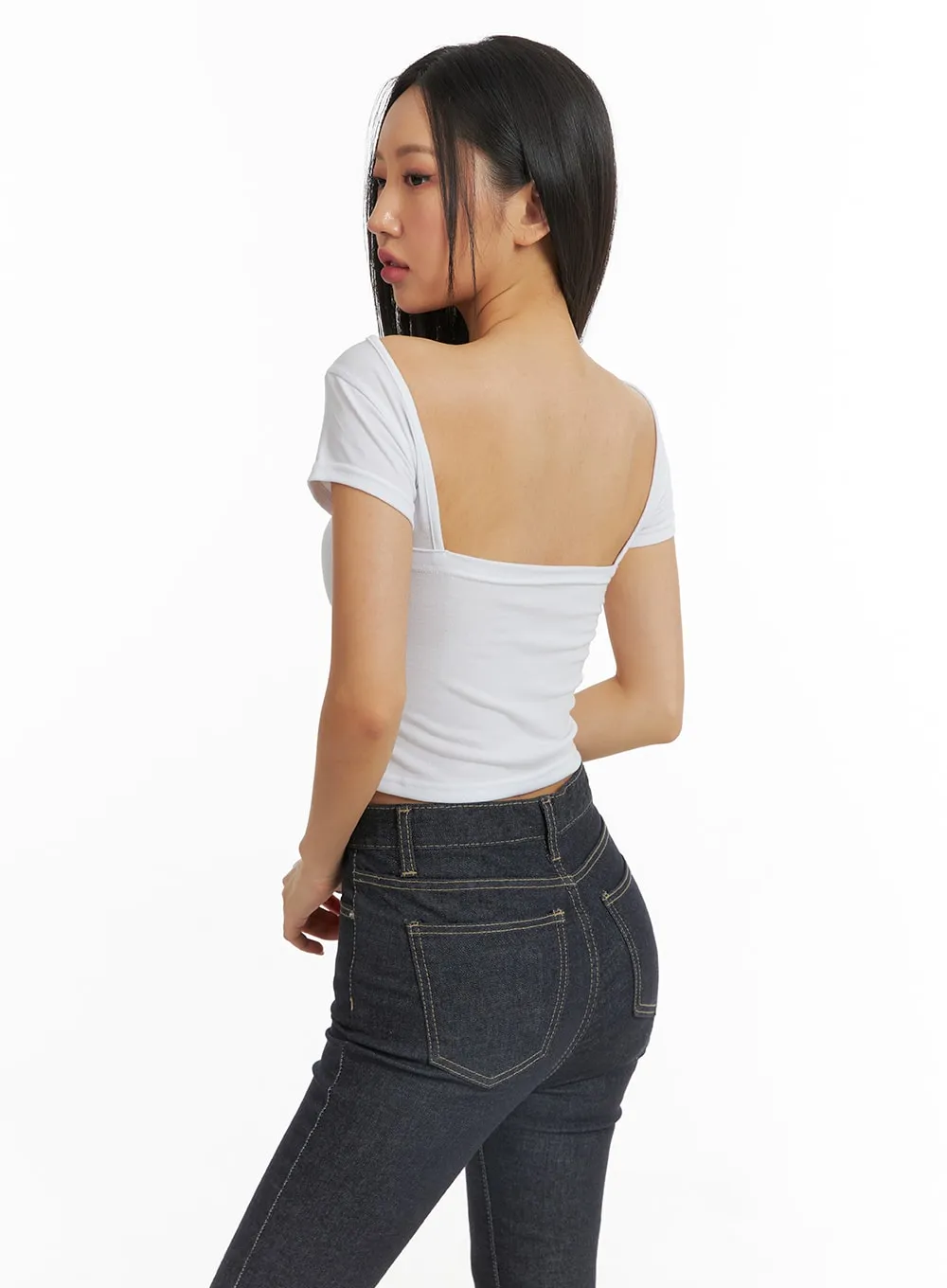 Backless Short Sleeve Tee CJ425