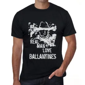 'Ballantines, Real Men Love Ballantines Men's T shirt Black Birthday Gift 00538