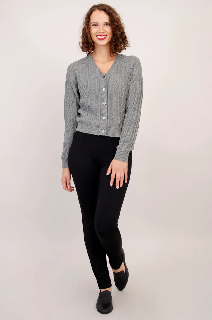 Bena Cardigan, Grey, Cotton