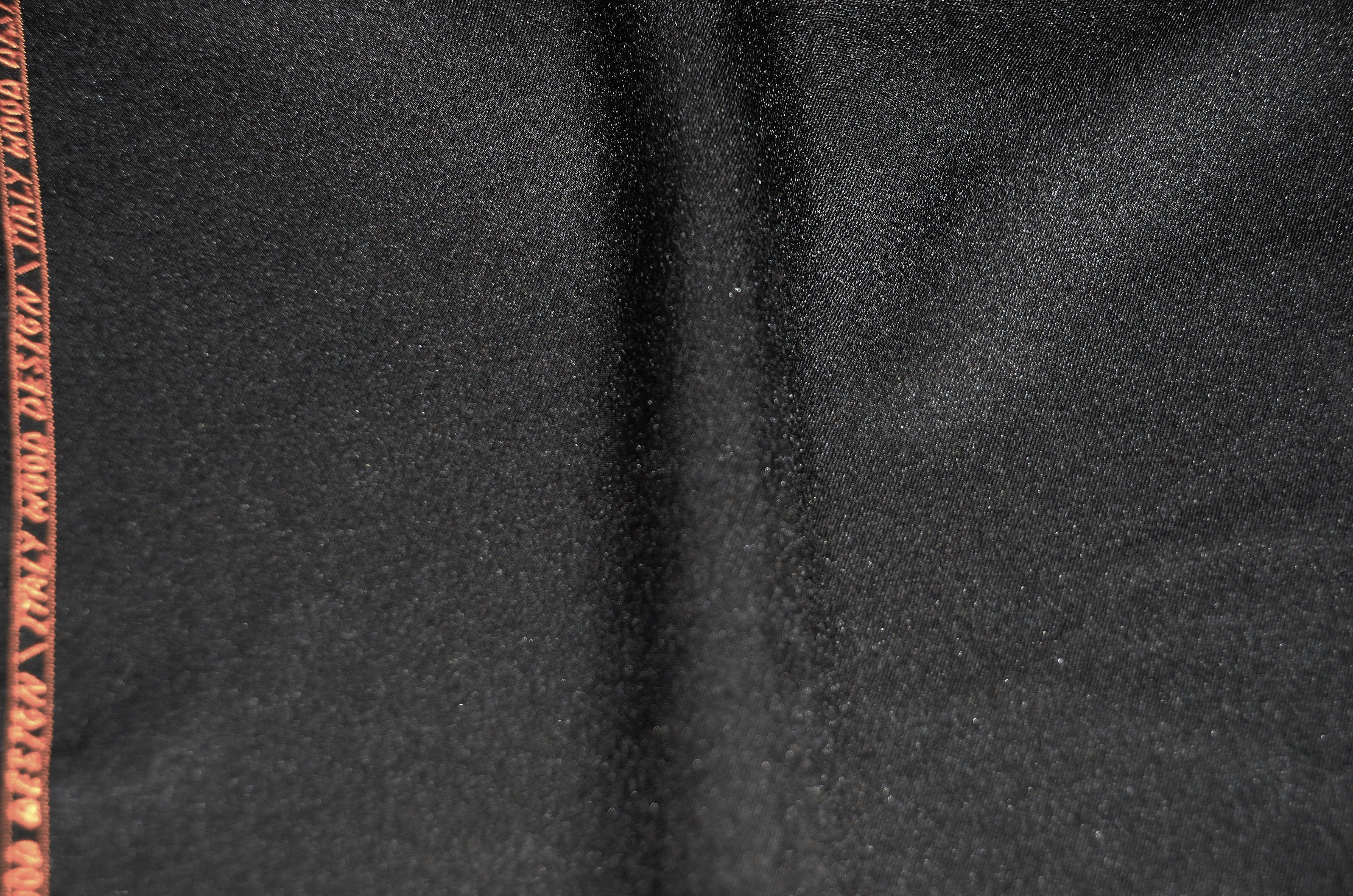 Black Polyester Suiting Fabric | 58" Wide | Black Woven Polyester Suiting Fabric |