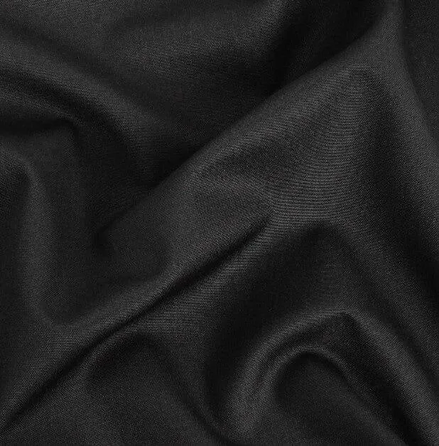 Black Polyester Suiting Fabric | 58" Wide | Black Woven Polyester Suiting Fabric |