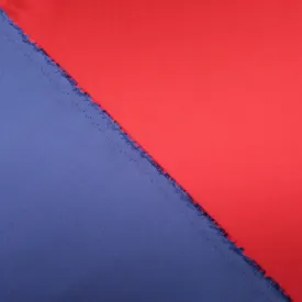 Blue and Red Double-Sided Solid Silk Mikado Fabric