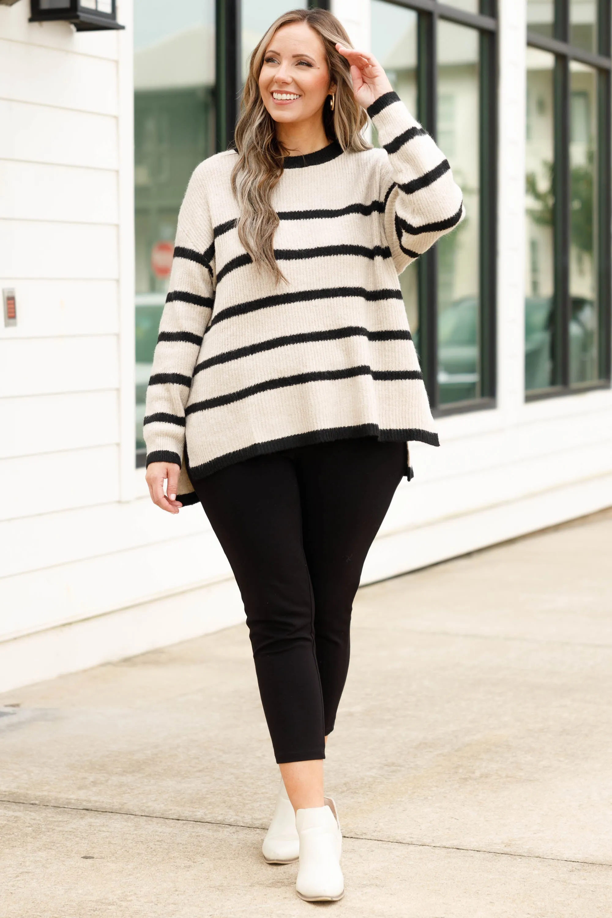 Breath Of Life Sweater, Oatmeal-Black