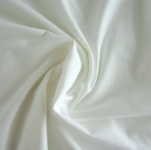 Bright White Cotton Lycra Jersey Knit Fabric