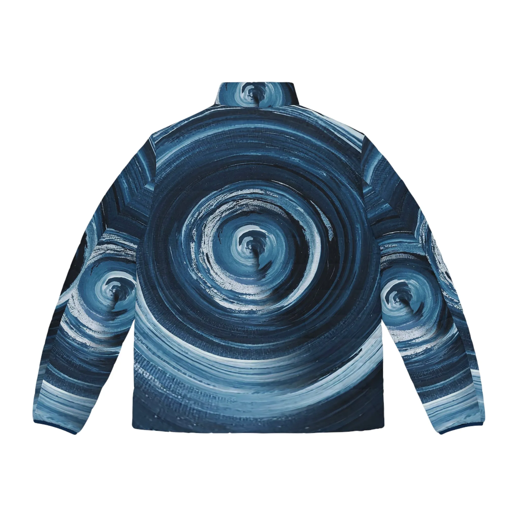 Brushed Blue Spiral Puffer Jacket