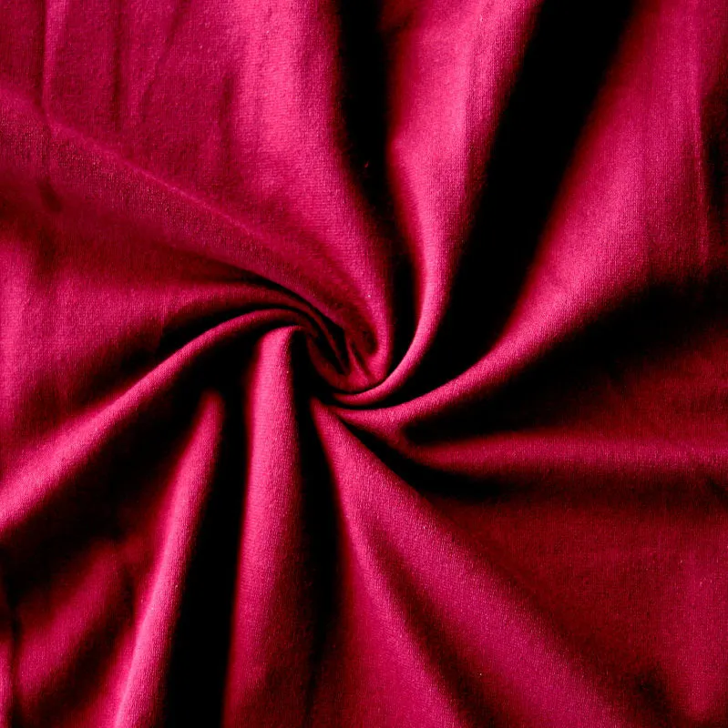 Burgundy Cotton Lycra Jersey Knit Fabric