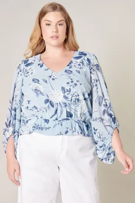 Cadaval Floral Ways Balloon Sleeve Blouse Curve