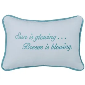 Catalina Turquoise "Sun Is Glowing..." Lumbar Pillow