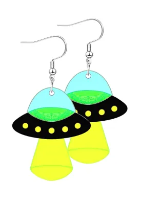 Close Encounter UFO Resin Earrings