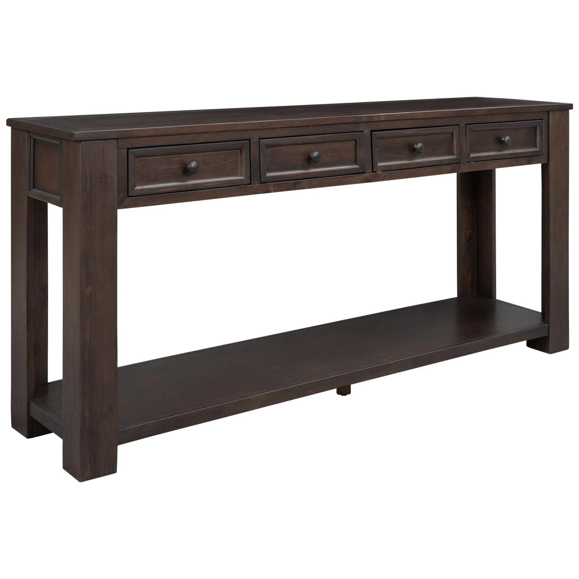 Console Table/Sofa Table with Storage Drawers and Bottom Shelf for Entryway or Hallway (Espresso)