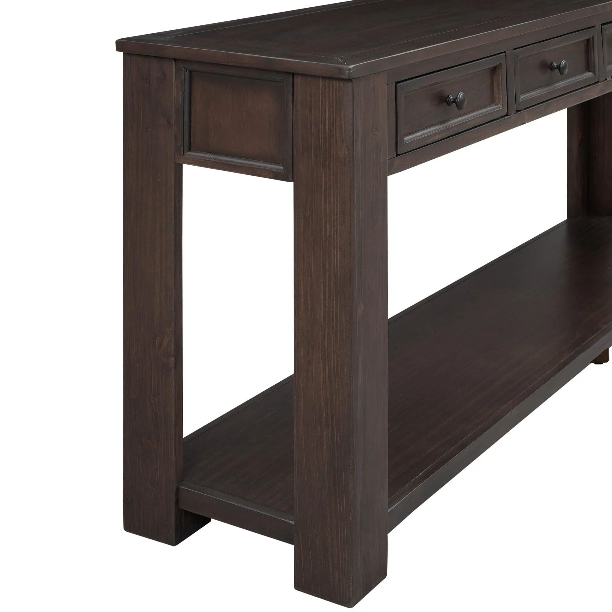 Console Table/Sofa Table with Storage Drawers and Bottom Shelf for Entryway or Hallway (Espresso)