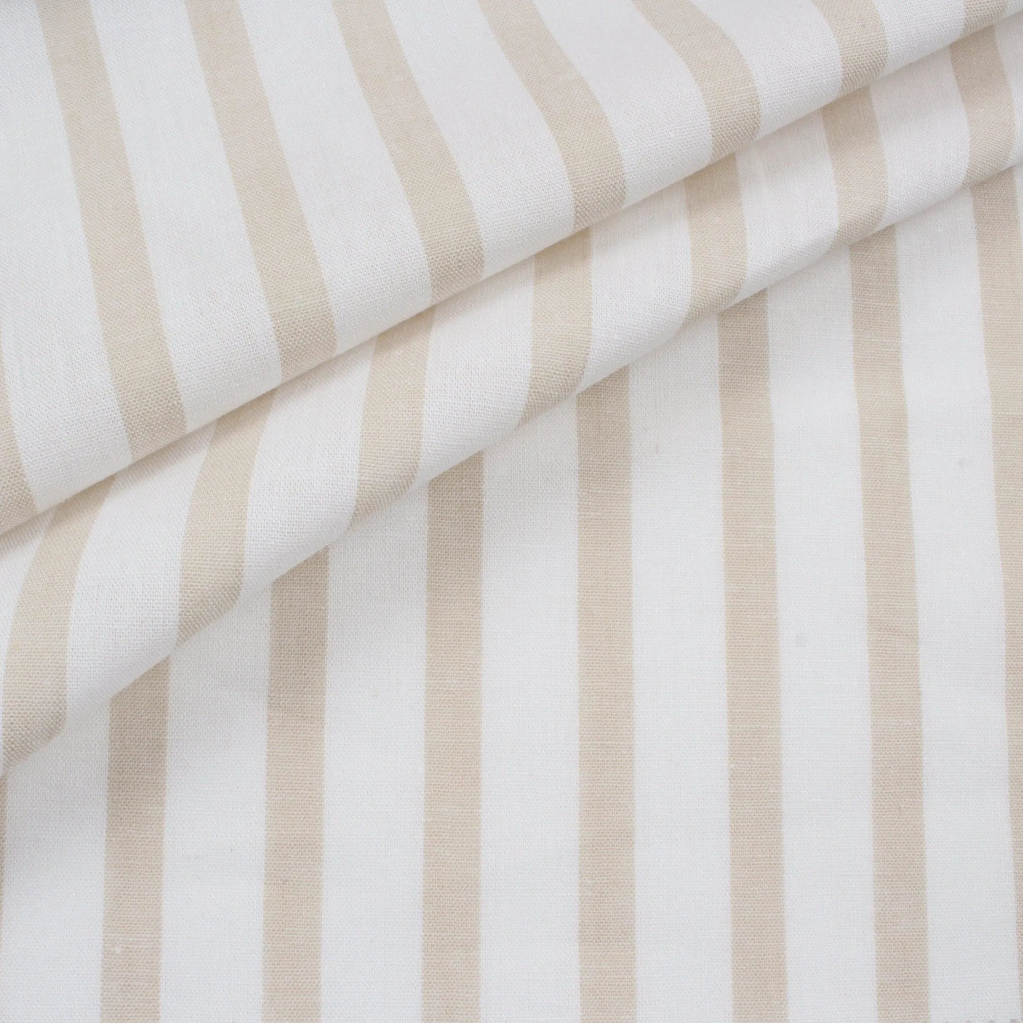 Cotton Linen Stripes for Summer - Beige