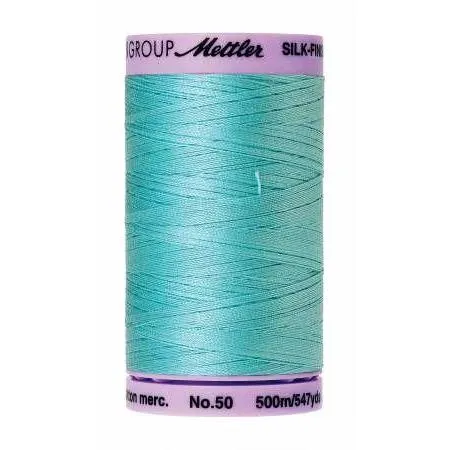 Cotton Sewing Thread - Blue Curacao 500m/547yd - Mettler Silk Finish All Purpose