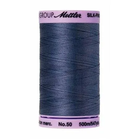 Cotton Sewing Thread - Blue Shadow 500m/547yd - Mettler Silk Finish All Purpose