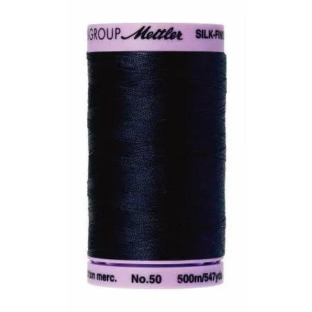 Cotton Sewing Thread - Dark Blue 500m/547yd - Mettler Silk Finish All Purpose