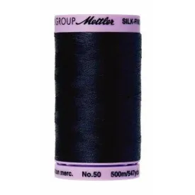 Cotton Sewing Thread - Dark Blue 500m/547yd - Mettler Silk Finish All Purpose