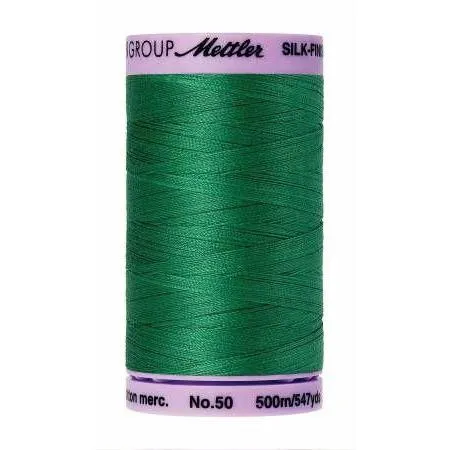 Cotton Sewing Thread - Kelley Green 500m/547yd - Mettler Silk Finish All Purpose