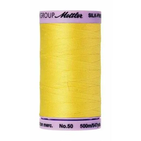 Cotton Sewing Thread - Lemon Zest Yellow 500m/547yd - Mettler Silk Finish All Purpose