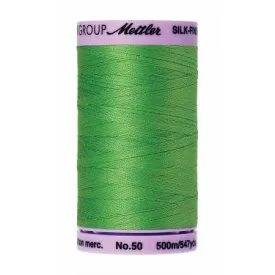 Cotton Sewing Thread - Light Kelly Green 500m/547yd - Mettler Silk Finish All Purpose