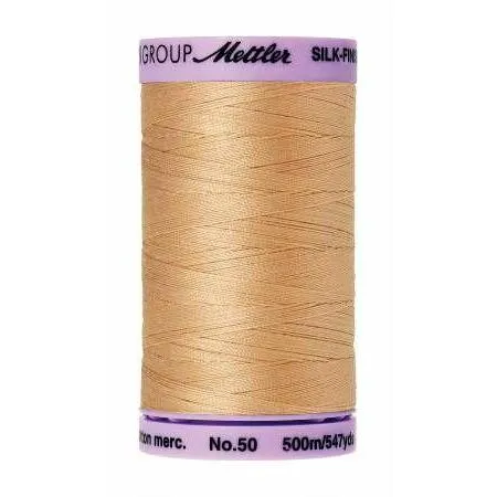 Cotton Sewing Thread - Oat Straw Brown 500m/547yd - Mettler Silk Finish All Purpose