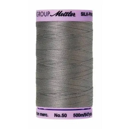 Cotton Sewing Thread - Rain Cloud Grey 500m/547yd - Mettler Silk Finish All Purpose