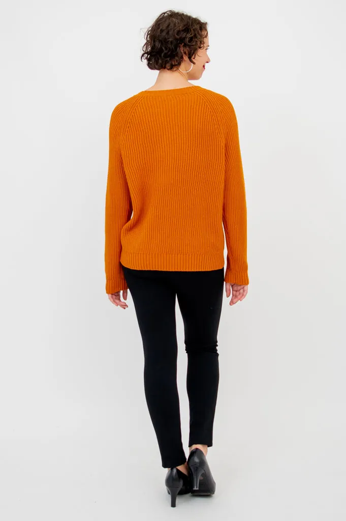 Davis Sweater, Tangerine, Cotton