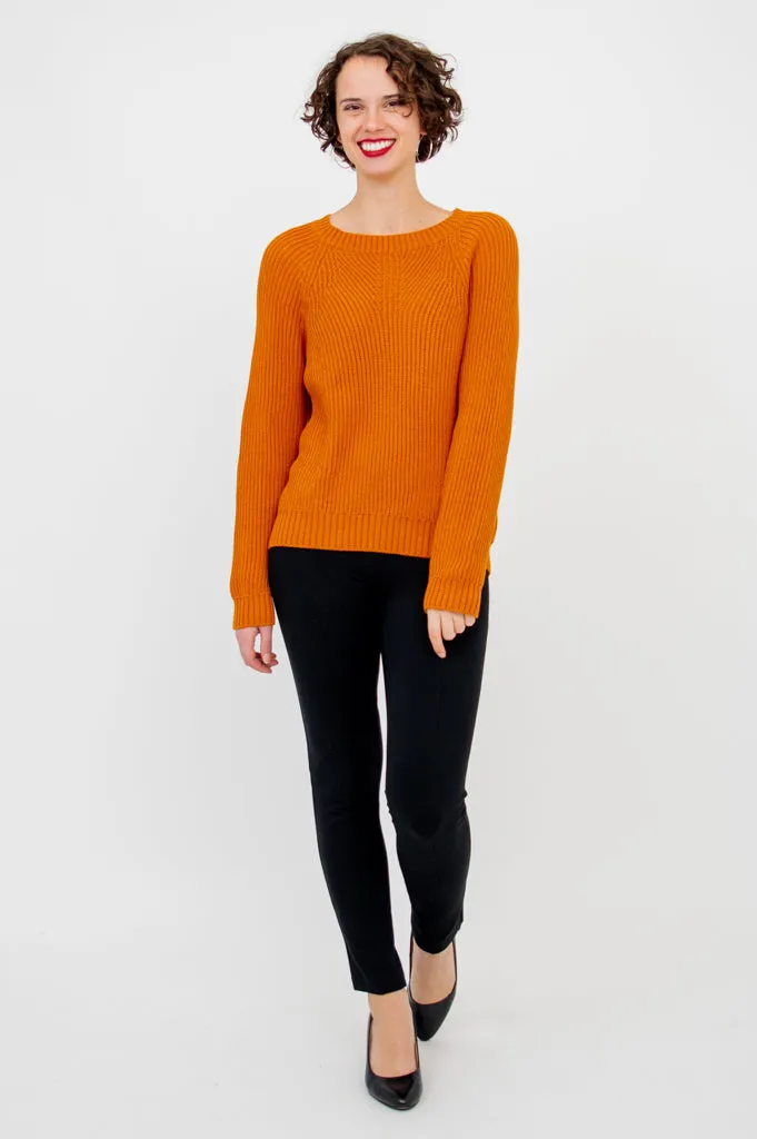 Davis Sweater, Tangerine, Cotton