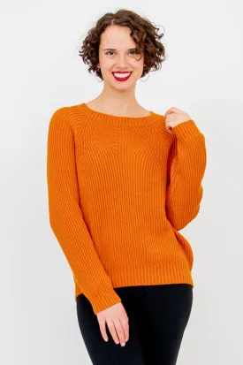 Davis Sweater, Tangerine, Cotton