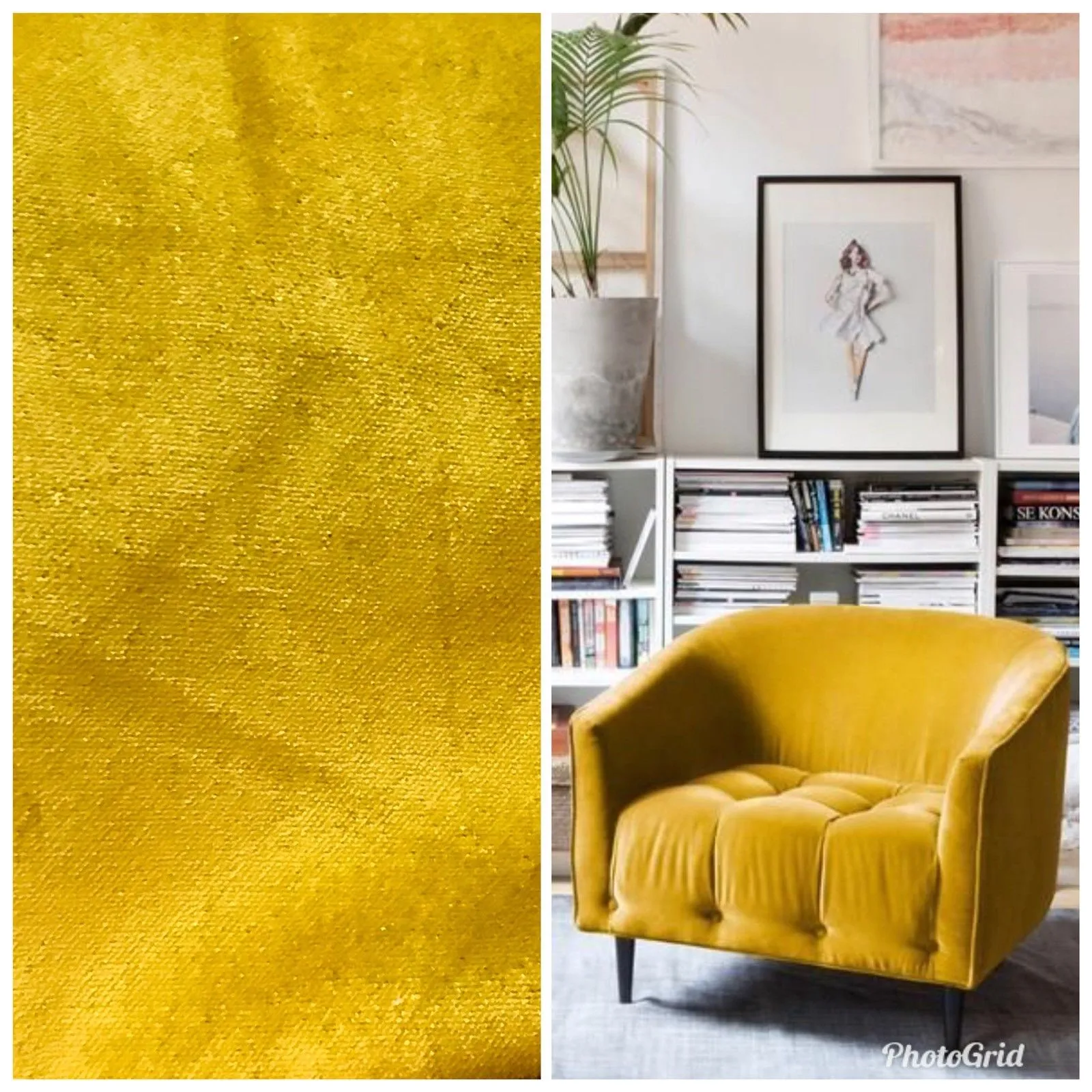 Designer Upholstery Weight Velvet Velour Fabric - Mustard Yellow