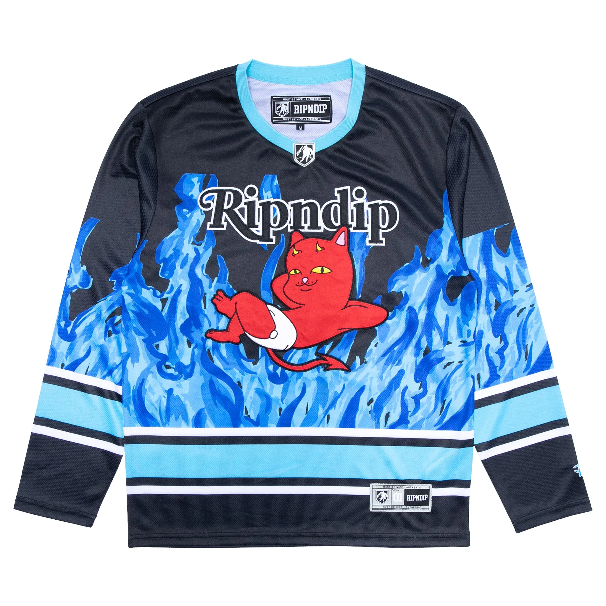 Devil Babies Hockey Jersey (Black / Blue)