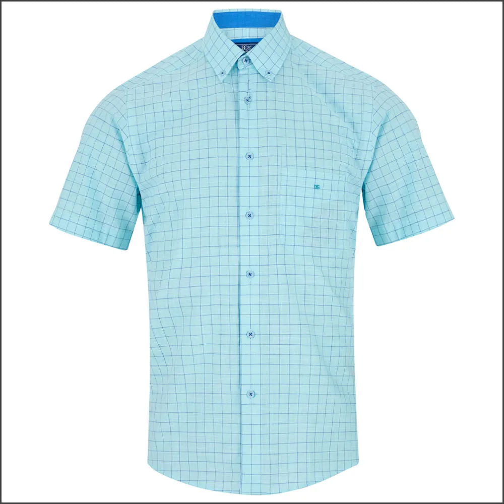 Dg's Aqua Check Short sleeve Shirt^