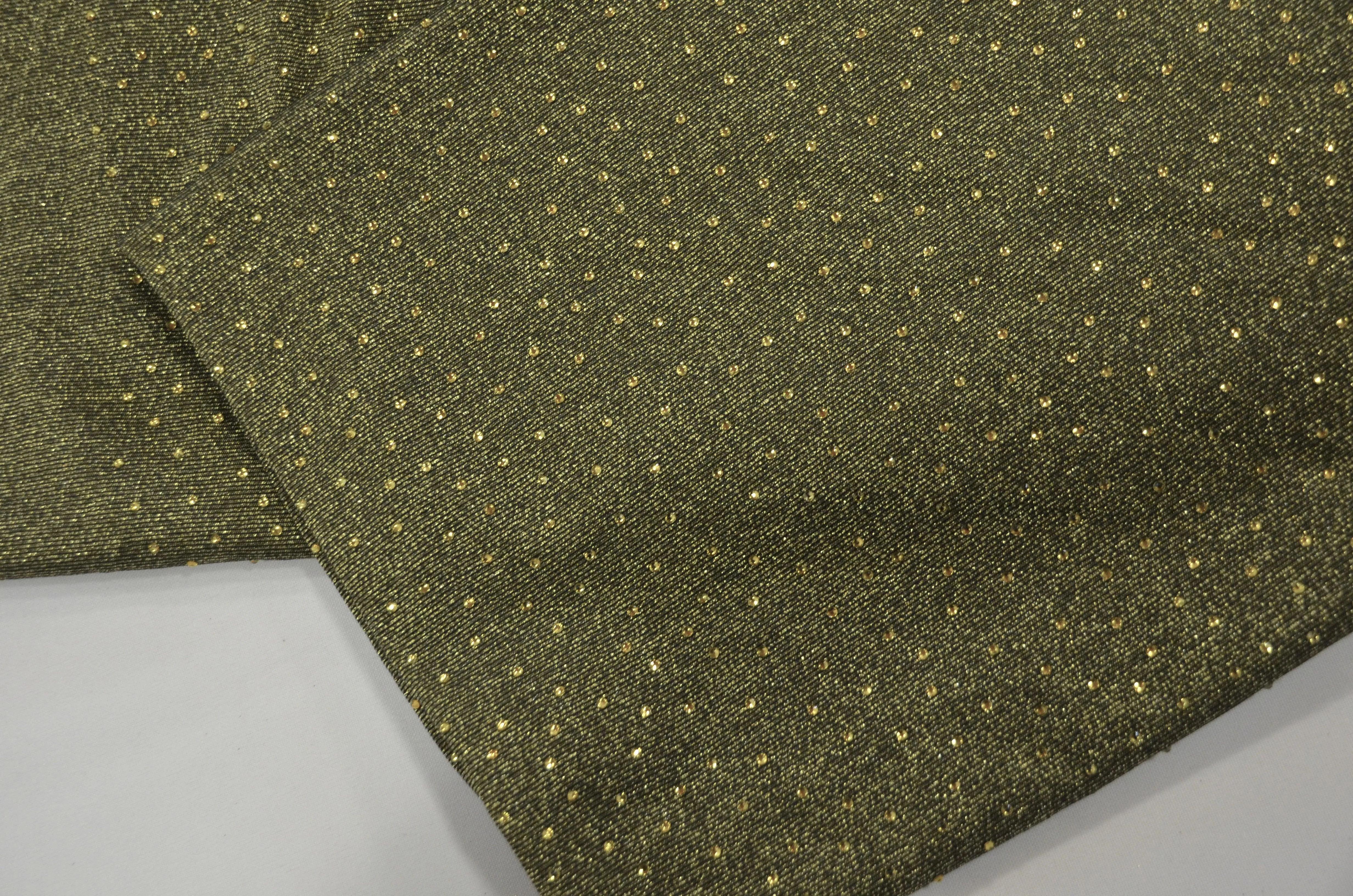 Diamond Glimmer Knit Fabric | Stones| Stretch Glimmer Knit | 2 Way Stretch | 56" Wide | Metallic Glitter Spandex Knit Fabric |