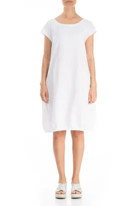 Evergreen Midi White Linen Dress