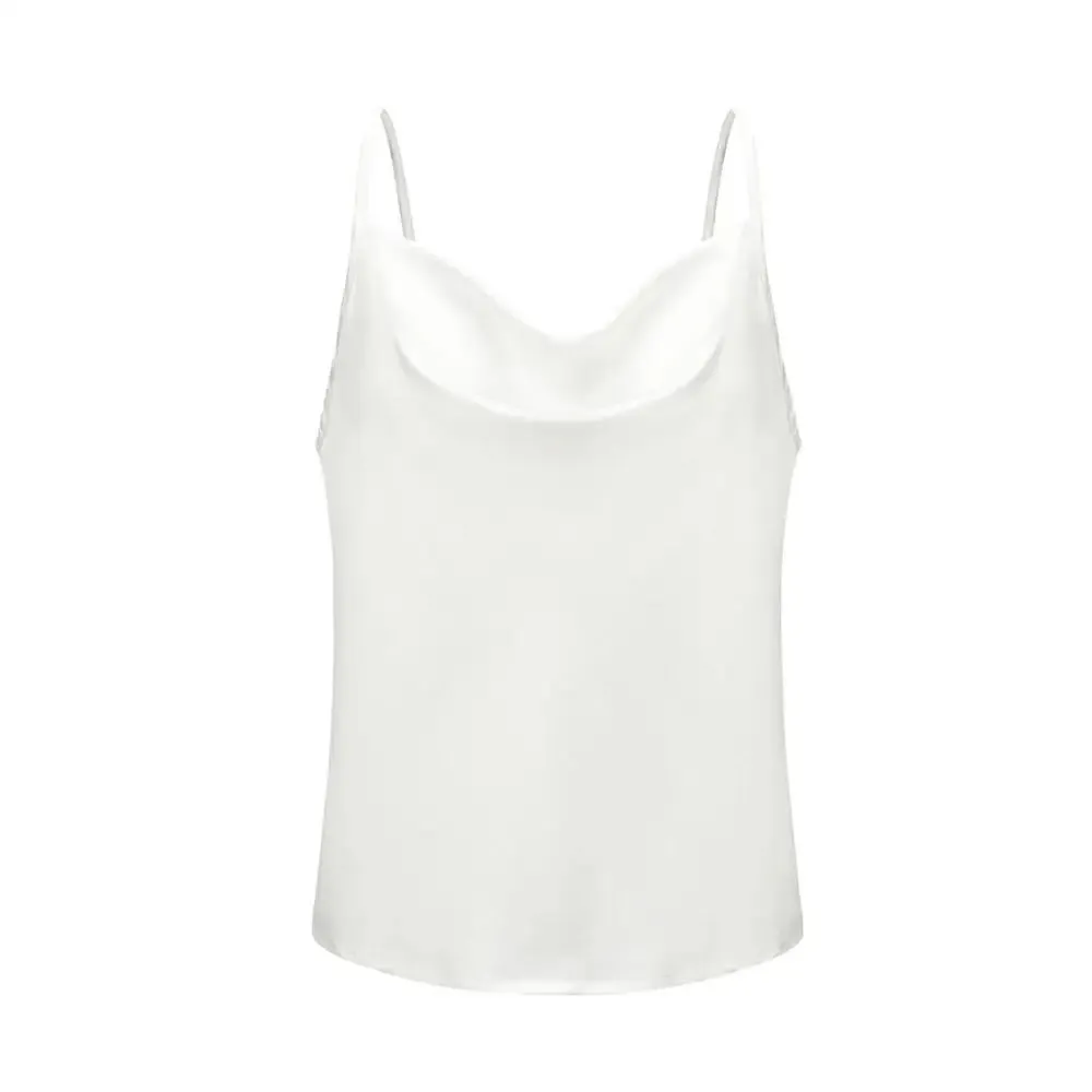 Fashionkova White Basic Women Silk-Like Satin Tops Vest Summer Sexy Camis Tank For Ladies Strappy Camisole Top Shirts Grunge Femme Clothes